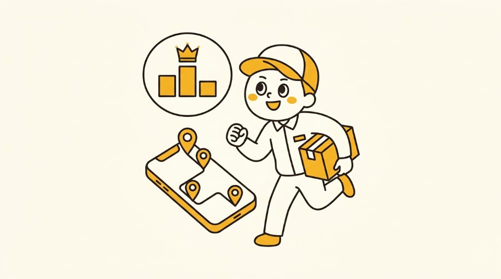 案件が多いエリアを示すランキングイメージイラスト